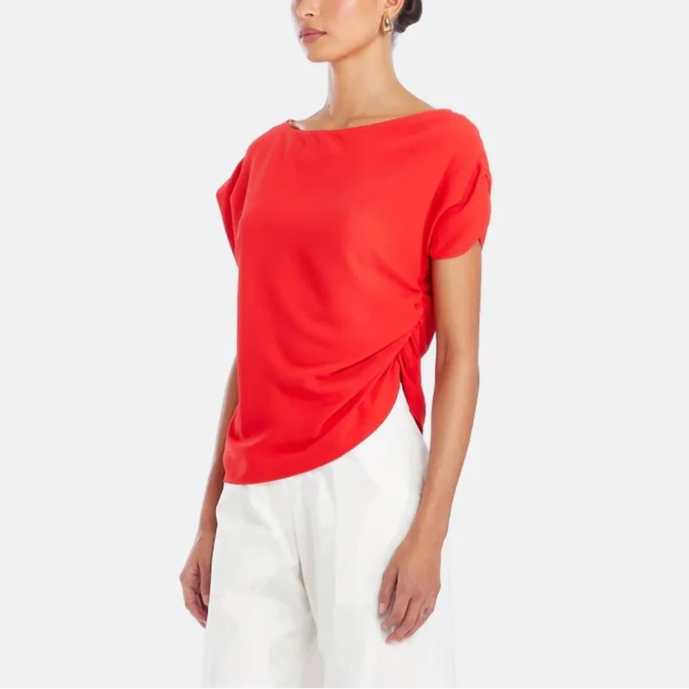 Amanda Uprichard Elroy Top Candy Apple sz small boat neckline classic silhouette